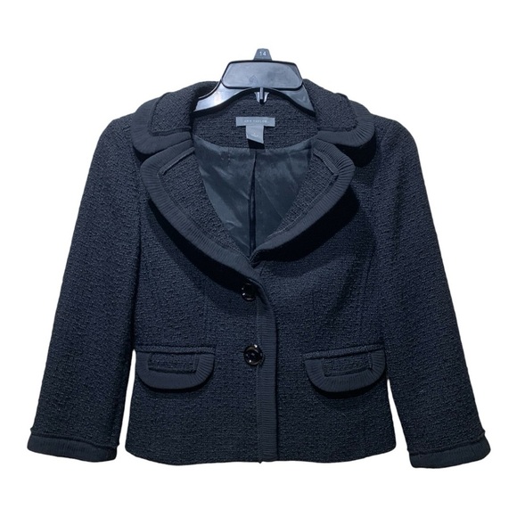Women's Ann Taylor Fitted-Cropped Textured Jacket Sz 0 - Picture 1 of 3